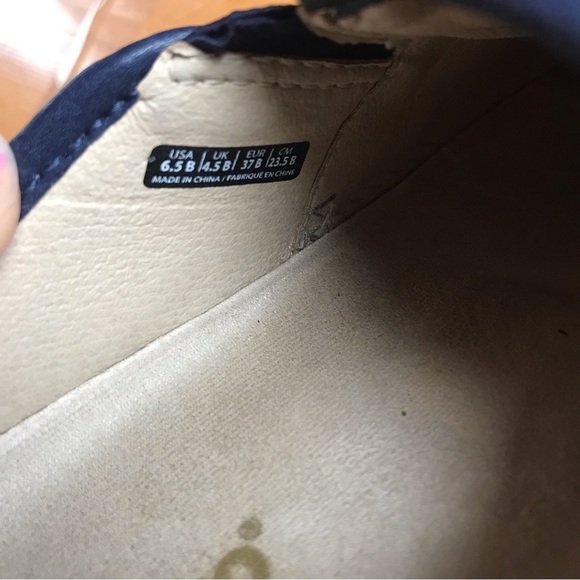 Spenco barbados shoes suede bow mules navy blue womens size 6.5 slides slip on - Picture 11 of 11